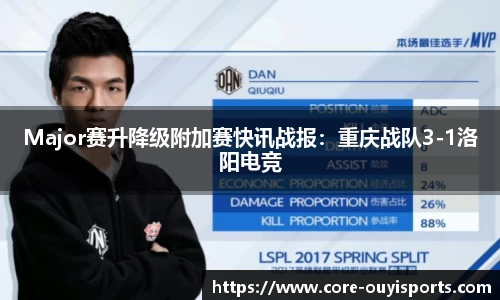 Major赛升降级附加赛快讯战报：重庆战队3-1洛阳电竞